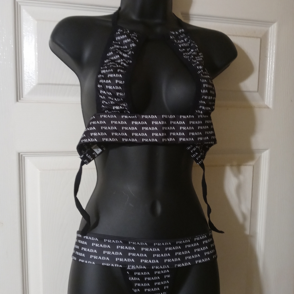 Designer inspired two piece thong set